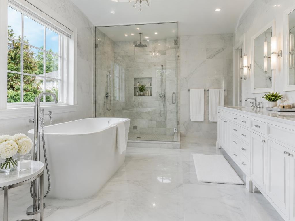 Sparkling marble bathroom